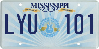 MS license plate LYU101