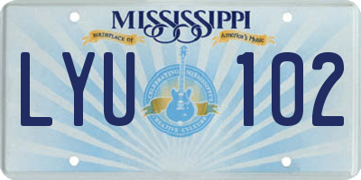 MS license plate LYU102