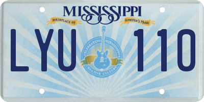 MS license plate LYU110