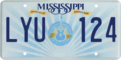 MS license plate LYU124