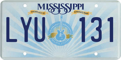MS license plate LYU131