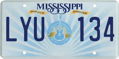 MS license plate LYU134