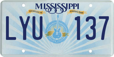 MS license plate LYU137