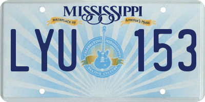 MS license plate LYU153