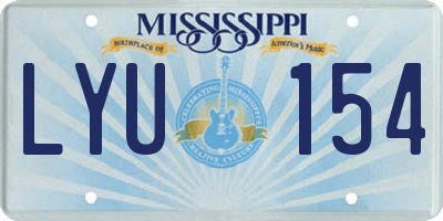 MS license plate LYU154