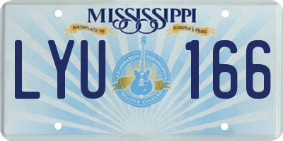 MS license plate LYU166