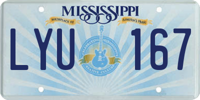MS license plate LYU167