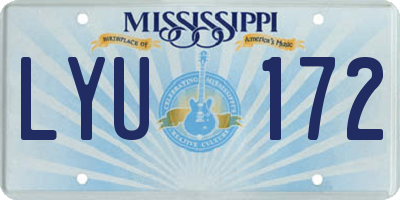 MS license plate LYU172