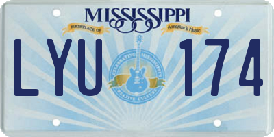 MS license plate LYU174