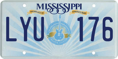 MS license plate LYU176