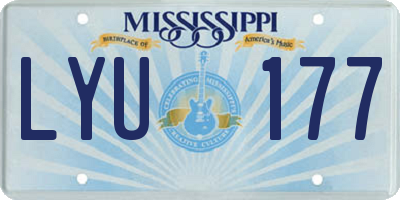 MS license plate LYU177