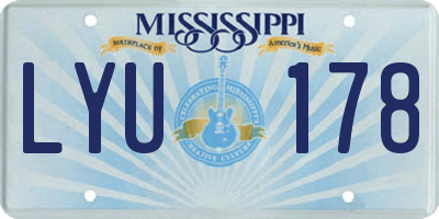 MS license plate LYU178