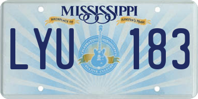 MS license plate LYU183
