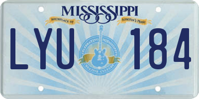 MS license plate LYU184