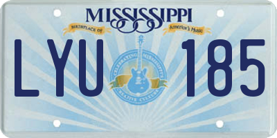 MS license plate LYU185