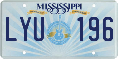 MS license plate LYU196