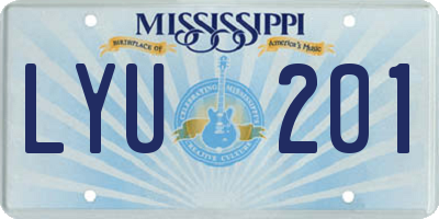 MS license plate LYU201