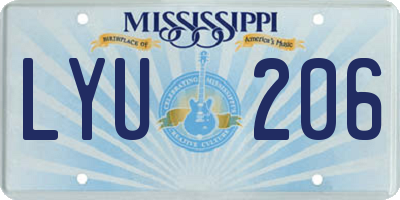 MS license plate LYU206