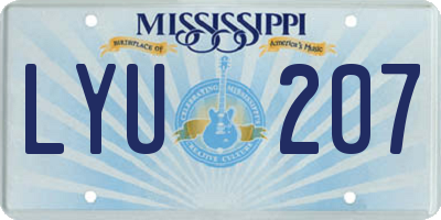 MS license plate LYU207