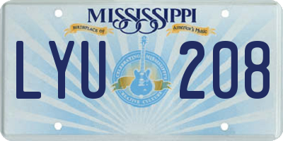 MS license plate LYU208
