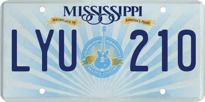 MS license plate LYU210