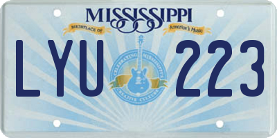 MS license plate LYU223