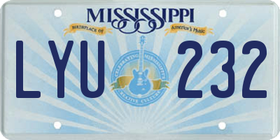 MS license plate LYU232