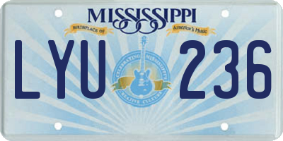 MS license plate LYU236