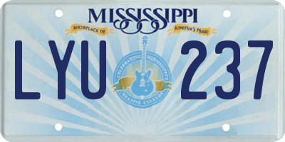 MS license plate LYU237