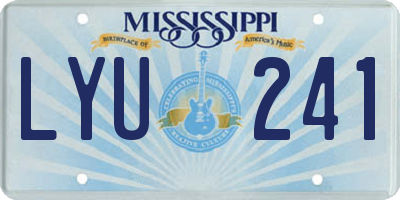 MS license plate LYU241