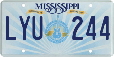 MS license plate LYU244