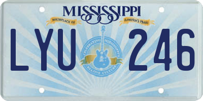 MS license plate LYU246