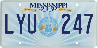 MS license plate LYU247