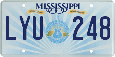 MS license plate LYU248