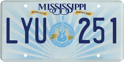 MS license plate LYU251