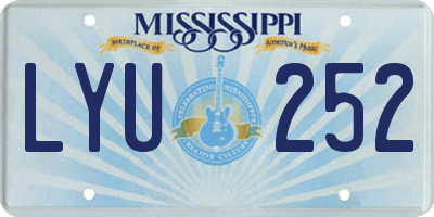 MS license plate LYU252
