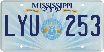 MS license plate LYU253