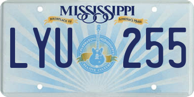 MS license plate LYU255