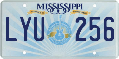 MS license plate LYU256