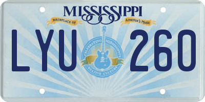 MS license plate LYU260