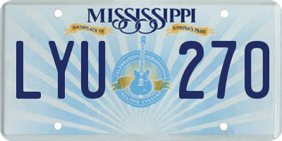 MS license plate LYU270