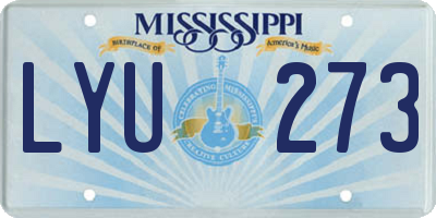 MS license plate LYU273