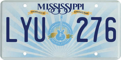 MS license plate LYU276
