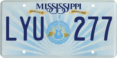 MS license plate LYU277