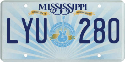 MS license plate LYU280