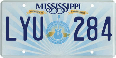 MS license plate LYU284