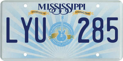 MS license plate LYU285
