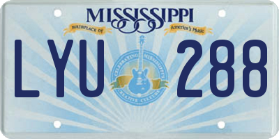 MS license plate LYU288