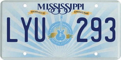 MS license plate LYU293