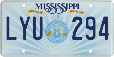 MS license plate LYU294